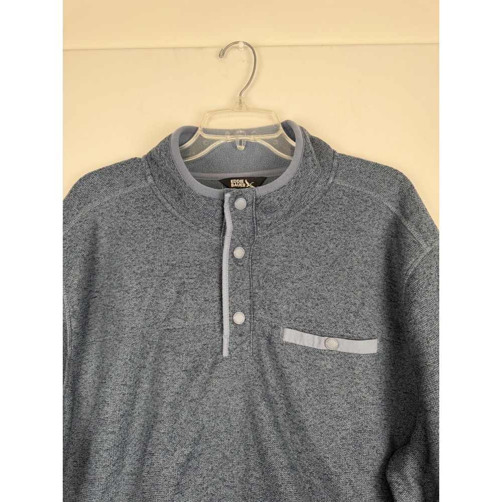 Eddie Bauer Men's Sweater Fleece Pullover Size extra Large Long Sleeve Blue - Picture 3 of 8